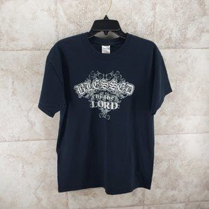 Black Blessed By The Lord Gildan Graphic Print Short Sleeve T Shirt Size L